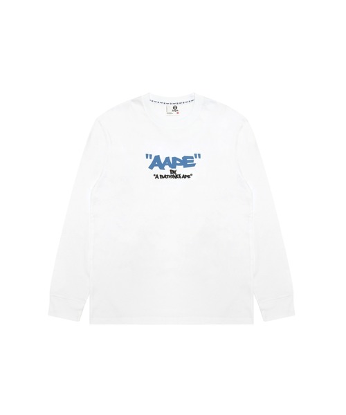 AAPE BY A BATHING APE(エーエイプバイアベイシングエイプ)の「AAPE MAIN LONG SLEEVE TEE(Tシャツ/カットソー・メンズ・ブラック/ホワイト・LARGE/X-LARGE/MEDIUM/SMALL)」の2枚目の写真