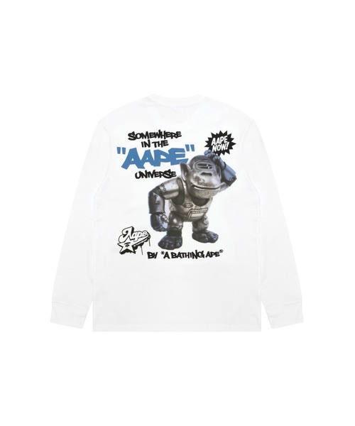 AAPE BY A BATHING APE(エーエイプバイアベイシングエイプ)の「AAPE MAIN LONG SLEEVE TEE(Tシャツ/カットソー・メンズ・ブラック/ホワイト・LARGE/X-LARGE/MEDIUM/SMALL)」の9枚目の写真