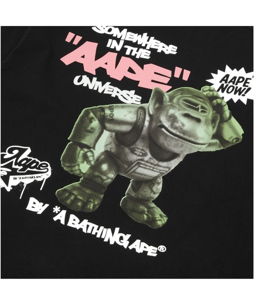 AAPE BY A BATHING APE(エーエイプバイアベイシングエイプ)の「AAPE MAIN LONG SLEEVE TEE(Tシャツ/カットソー・メンズ・ブラック/ホワイト・LARGE/X-LARGE/MEDIUM/SMALL)」の7枚目の写真