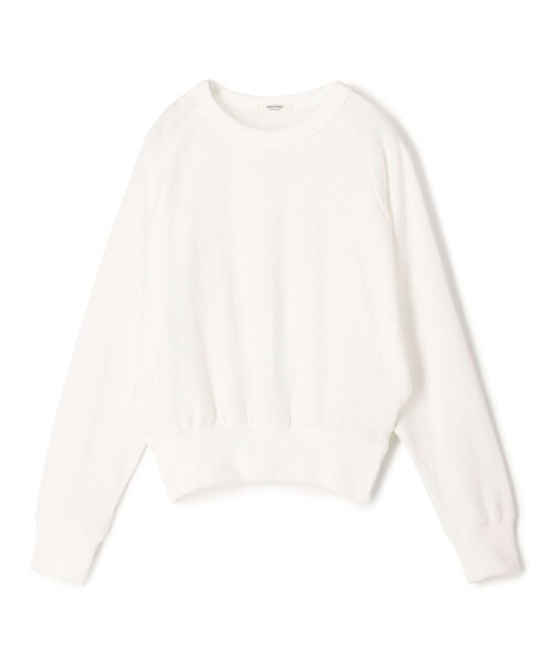 MACPHEE（マカフィー）の「コットンテリー クルーネックプルオーバー（スウェット・レディース・ライトグリーン/ホワイト・S）」の2枚目の写真