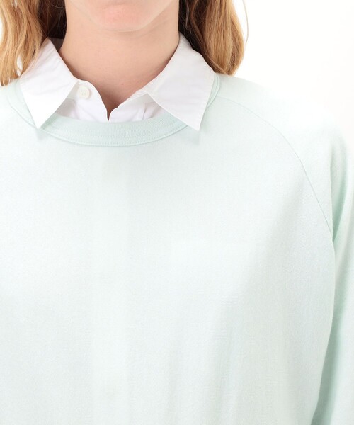 MACPHEE（マカフィー）の「コットンテリー クルーネックプルオーバー（スウェット・レディース・ライトグリーン/ホワイト・S）」の7枚目の写真