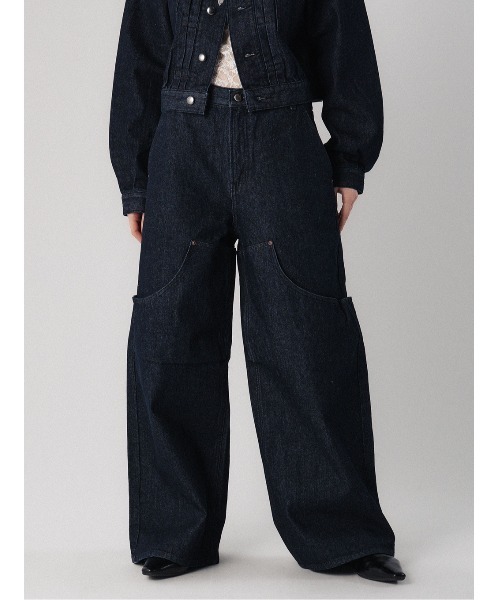 ELCHELE（エルチェレ）の「DOUBLE KNEE EXL DENIM（デニムパンツ・レディース・インディゴブルー/ブルー・24inch/26inch/25inch）」の2枚目の写真