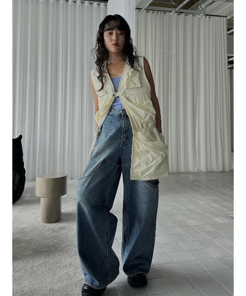 ELCHELE（エルチェレ）の「DOUBLE KNEE EXL DENIM（デニムパンツ・レディース・インディゴブルー/ブルー・24inch/26inch/25inch）」の14枚目の写真