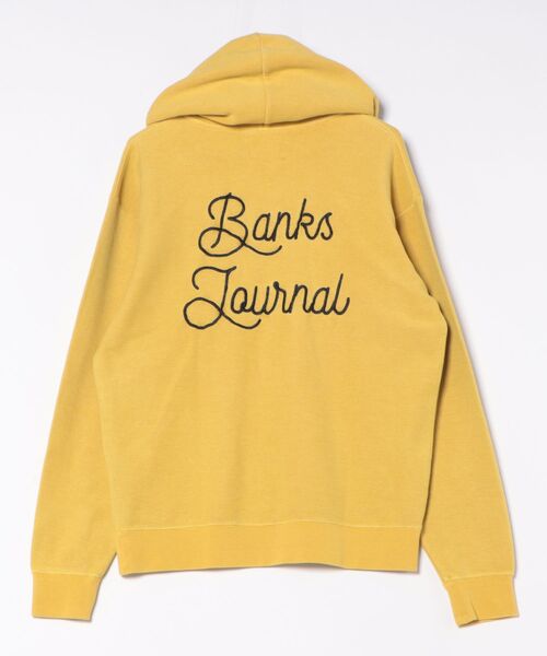 BANKS（バンクス）の「HOODIE/BANKS JOURNAL/バンクスジャーナル ブランドロゴ プルオーバーパーカー（パーカー・メンズ・ブラック/マスタード・MEDIUM）」の5枚目の写真