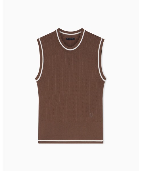 ARMANI EXCHANGE(アルマーニエクスチェンジ)の「【A|X アルマーニ エクスチェンジ】スリーブレス ニットプルオーバー(ニット/セーター・レディース・ブラウン/ホワイト・X-SMALL/SMALL/MEDIUM/LARGE)」の5枚目の写真