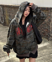 IDWS（アイドンワナセル）の「Oblique Hoodie Zip Up Dark Multi（パーカー）」