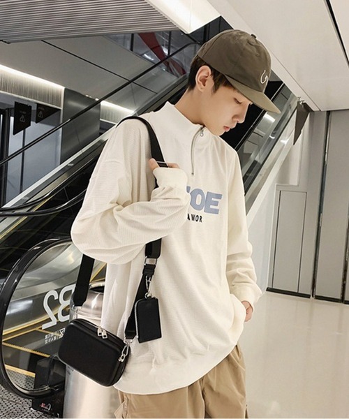 WESTBOY（ウエストボーイ）の「コンパクト シンプル ユニセックス スクエア ミニショルダーバッグ WO26S2BG34（ショルダーバッグ・メンズ・ブラック/ホワイト/ブラウン・FREE）」の5枚目の写真