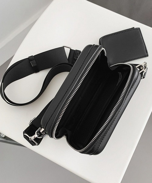 WESTBOY（ウエストボーイ）の「コンパクト シンプル ユニセックス スクエア ミニショルダーバッグ WO26S2BG34（ショルダーバッグ・メンズ・ブラック/ホワイト/ブラウン・FREE）」の19枚目の写真