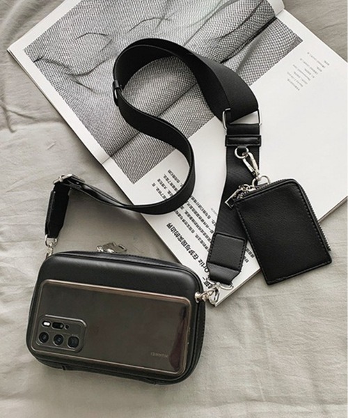 WESTBOY（ウエストボーイ）の「コンパクト シンプル ユニセックス スクエア ミニショルダーバッグ WO26S2BG34（ショルダーバッグ・メンズ・ブラック/ホワイト/ブラウン・FREE）」の21枚目の写真