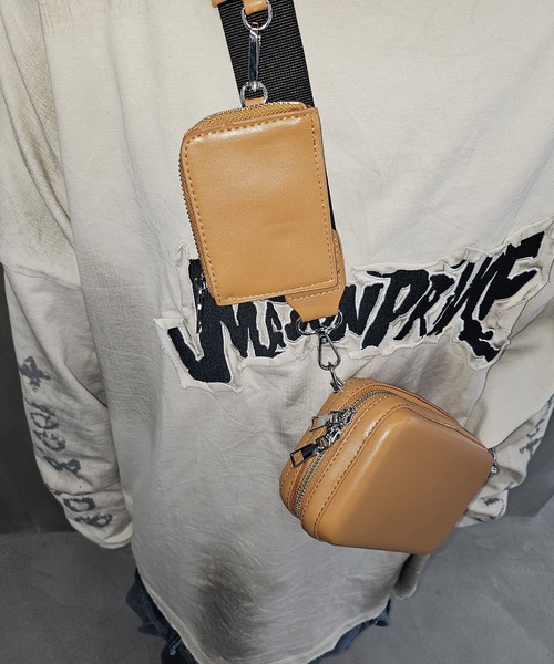 WESTBOY（ウエストボーイ）の「コンパクト シンプル ユニセックス スクエア ミニショルダーバッグ WO26S2BG34（ショルダーバッグ・メンズ・ブラック/ホワイト/ブラウン・FREE）」の11枚目の写真