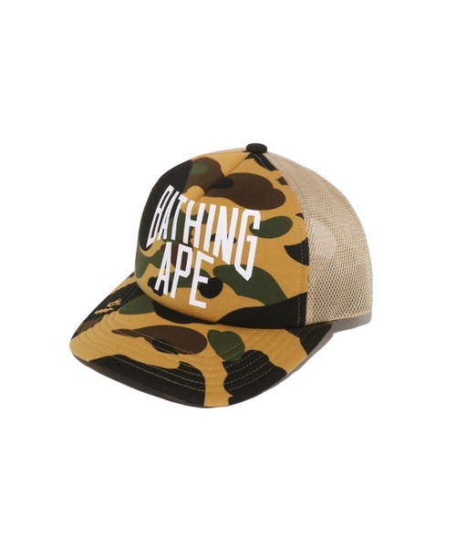 A BATHING APE（アベイシングエイプ）の「1ST CAMO NYC LOGO MESH CAP（キャップ・メンズ・グリーン/イエロー・FREE）」の2枚目の写真
