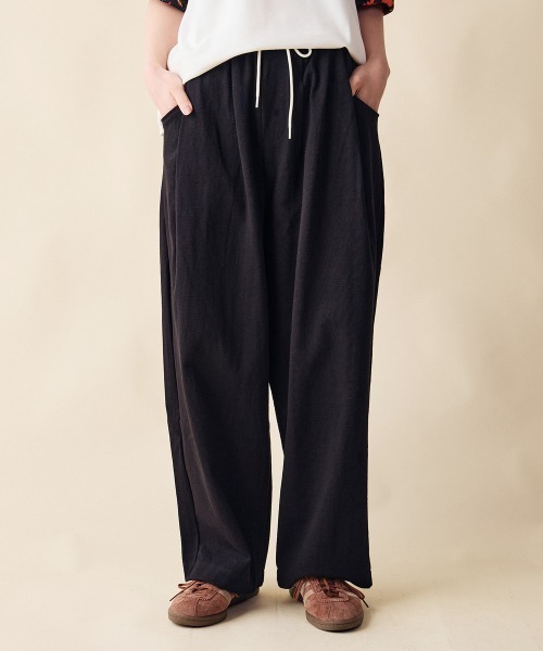 rehacer（レアセル）の「rehacer : Loop Wheel Tank Pants / ループウイール(吊り編み) タンク パンツ（その他パンツ・レディース・アイボリー/ブラック/ネイビー・SMALL）」の2枚目の写真