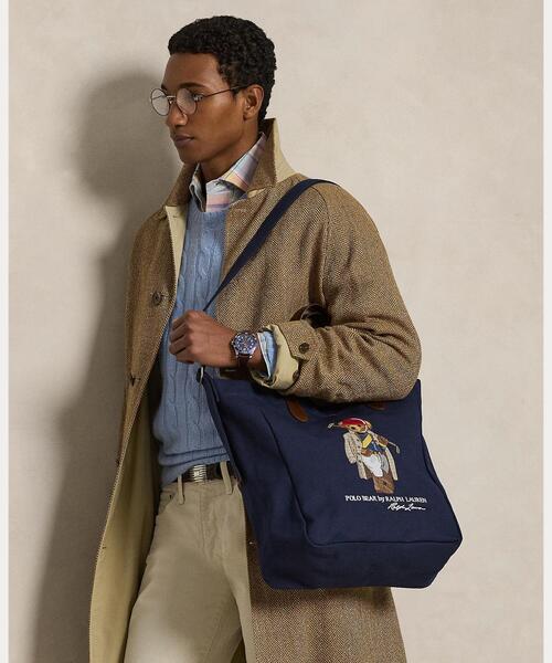 POLO RALPH LAUREN（ポロ ラルフ ローレン）の「Polo ベア キャンバス ショッパー トート（トートバッグ・メンズ・ネイビー系1・ONE）」の7枚目の写真