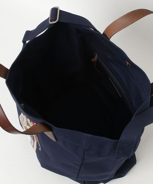 POLO RALPH LAUREN（ポロ ラルフ ローレン）の「Polo ベア キャンバス ショッパー トート（トートバッグ・メンズ・ネイビー系1・ONE）」の3枚目の写真