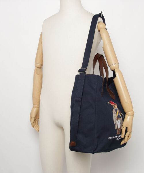 POLO RALPH LAUREN（ポロ ラルフ ローレン）の「Polo ベア キャンバス ショッパー トート（トートバッグ・メンズ・ネイビー系1・ONE）」の2枚目の写真