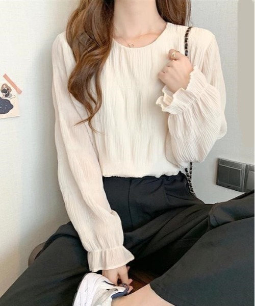 BACKYARD FAMILY(バックヤードファミリー)の「ブラウス トップス 長袖 春夏 秋 mxfsto149(Tシャツ/カットソー・レディース・ブラック/ベージュ/ホワイト・XL/L/M)」の10枚目の写真