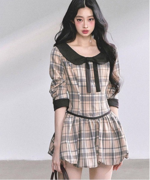 gossip!ロサンゼルス(ゴシップロサンゼルス)の「Y2K レトロ チェックワンピース(ワンピース・レディース・チェック・M)」の16枚目の写真