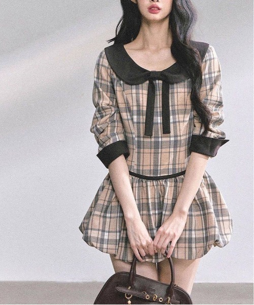 gossip!ロサンゼルス(ゴシップロサンゼルス)の「Y2K レトロ チェックワンピース(ワンピース・レディース・チェック・M)」の5枚目の写真