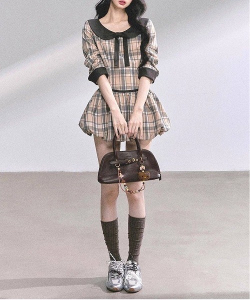 gossip!ロサンゼルス(ゴシップロサンゼルス)の「Y2K レトロ チェックワンピース(ワンピース・レディース・チェック・M)」の8枚目の写真