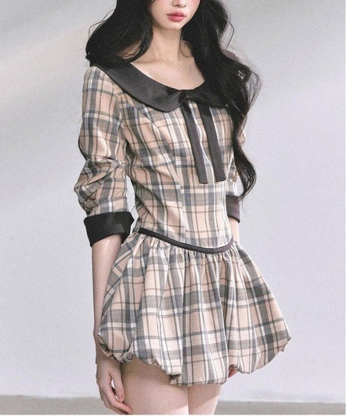 gossip!ロサンゼルス(ゴシップロサンゼルス)の「Y2K レトロ チェックワンピース(ワンピース・レディース・チェック・M)」の10枚目の写真