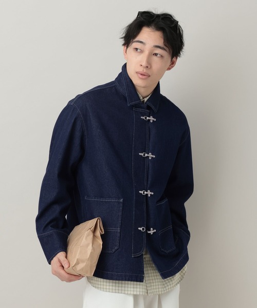 セール】Fireman Buckle Denim Shirt Jacket/ファイヤーマンバックル