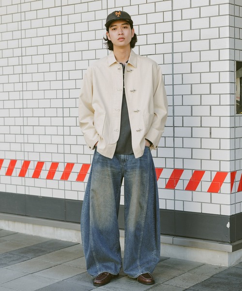 セール】Fireman Buckle Denim Shirt Jacket/ファイヤーマンバックル