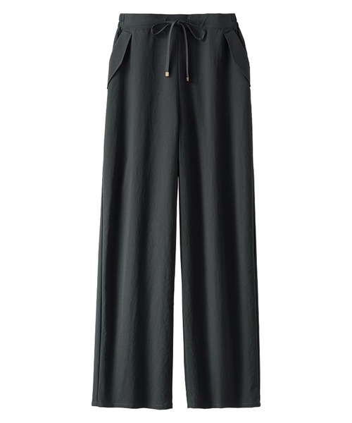 BELLUNA PLUS(ベルーナ)の「サラもちライトドロストワイドパンツ57丈(その他パンツ・レディース・オリーブ/チャコール/ベージュ/セージグリーン・SMALL/X-LARGE/LARGE/MEDIUM)」の2枚目の写真