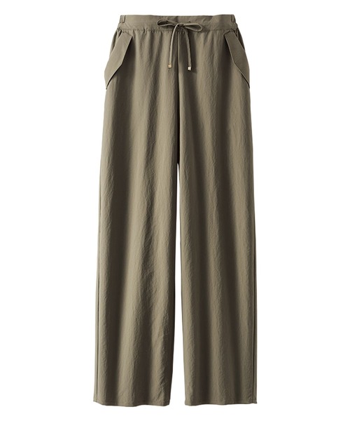 BELLUNA PLUS(ベルーナ)の「サラもちライトドロストワイドパンツ57丈(その他パンツ・レディース・オリーブ/チャコール/ベージュ/セージグリーン・SMALL/X-LARGE/LARGE/MEDIUM)」の10枚目の写真