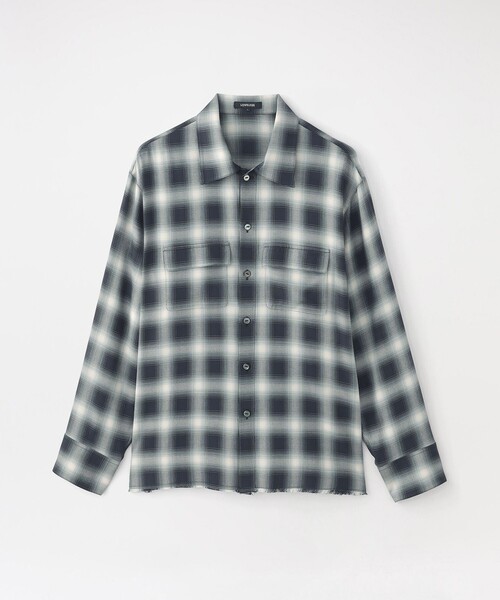 LOVELESS（ラブレス）の「レーヨンオンブレCPOシャツ（シャツ/ブラウス・メンズ・ブラック/ホワイト系その他・L/M）」の2枚目の写真