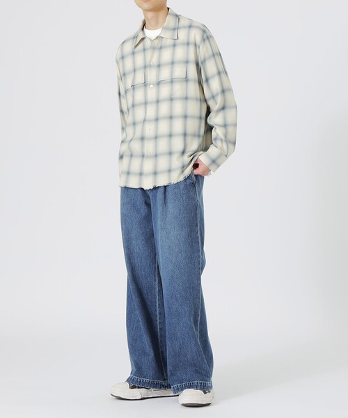 LOVELESS（ラブレス）の「レーヨンオンブレCPOシャツ（シャツ/ブラウス・メンズ・ブラック/ホワイト系その他・L/M）」の5枚目の写真