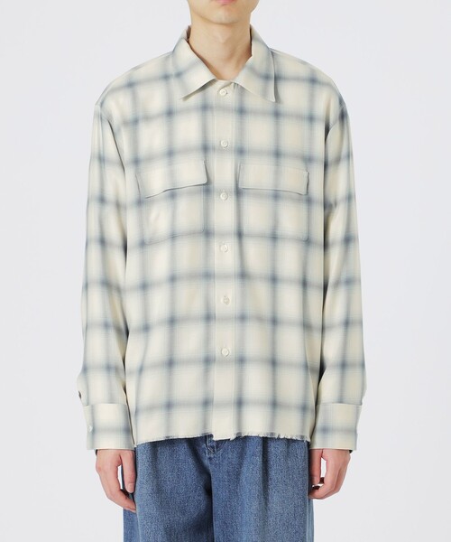 LOVELESS（ラブレス）の「レーヨンオンブレCPOシャツ（シャツ/ブラウス・メンズ・ブラック/ホワイト系その他・L/M）」の7枚目の写真