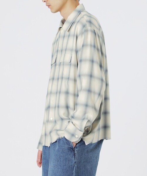LOVELESS（ラブレス）の「レーヨンオンブレCPOシャツ（シャツ/ブラウス・メンズ・ブラック/ホワイト系その他・L/M）」の8枚目の写真