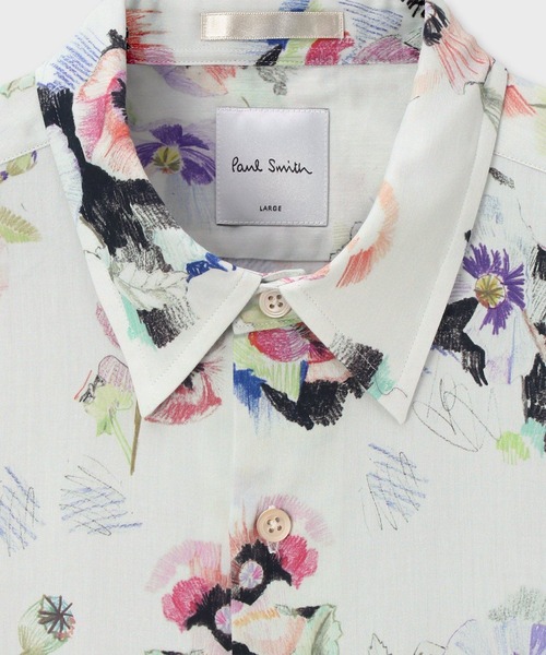 Paul Smith（ポールスミス）の「"Poppy Sketch" プリント シャツ / 163646 309（シャツ/ブラウス・メンズ・ブラック/オフホワイト・SMALL/MEDIUM/LARGE/X-LARGE）」の3枚目の写真