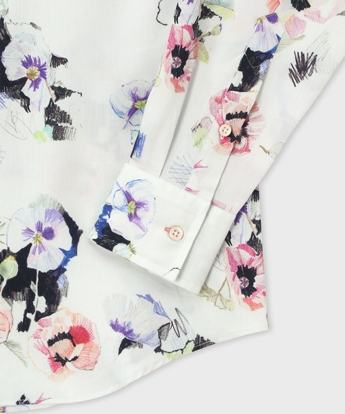 Paul Smith（ポールスミス）の「"Poppy Sketch" プリント シャツ / 163646 309（シャツ/ブラウス・メンズ・ブラック/オフホワイト・SMALL/MEDIUM/LARGE/X-LARGE）」の4枚目の写真