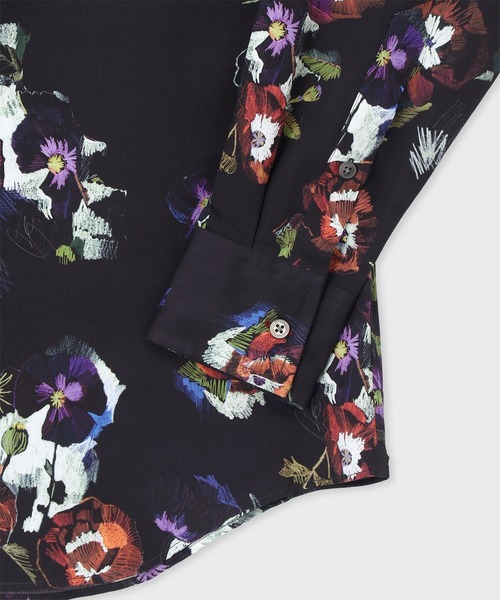 Paul Smith（ポールスミス）の「"Poppy Sketch" プリント シャツ / 163646 309（シャツ/ブラウス・メンズ・ブラック/オフホワイト・SMALL/MEDIUM/LARGE/X-LARGE）」の6枚目の写真
