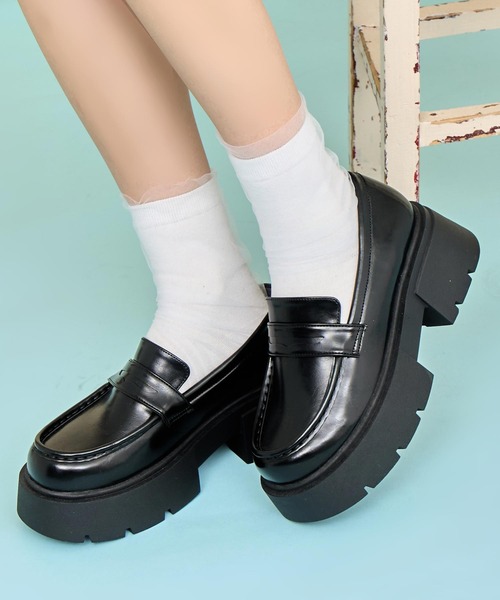 ANAP(アナップ)の「厚底ローファー(ローファー・レディース・ブラック・S/M/L)」の1枚目の写真