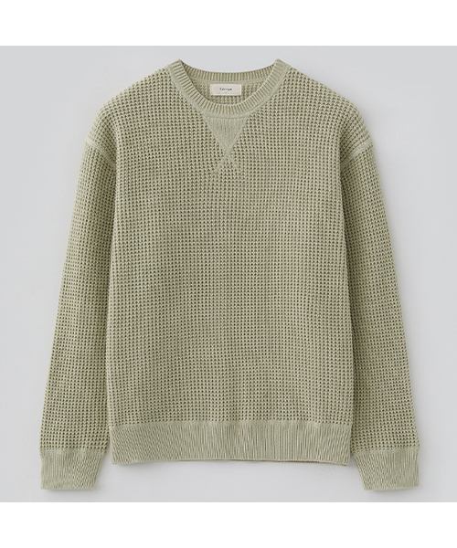 FABREGAT(ファブレガ)の「ワッフルコットンストラクチャーニット (4COLOR)(ニット/セーター・レディース・ホワイト/ブラック/ベージュ/グレー・2/3)」の4枚目の写真