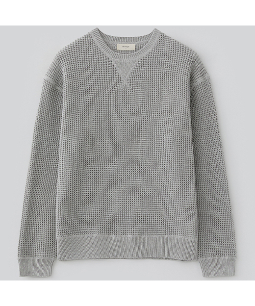 FABREGAT(ファブレガ)の「ワッフルコットンストラクチャーニット (4COLOR)(ニット/セーター・レディース・ホワイト/ブラック/ベージュ/グレー・2/3)」の2枚目の写真