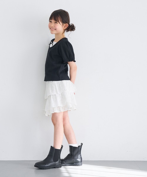 coca（coca）（コカ）の「キッズ　レースフリルスカート（スカート・キッズ・ホワイト・120/130/140/150）」の4枚目の写真