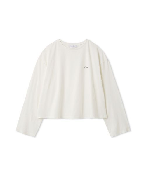 ロングTシャツホワイトエミ82様 emmiロゴクルーネックロングTシャツ（Tシャツ/カットソー）｜emmi