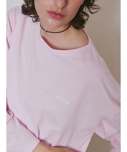 emmiロゴクルーネックロングTシャツ（Tシャツ/カットソー）｜emmi