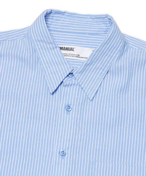 NOMANUAL(NOMANUAL)の「STRIPED SHIRT - BLUE(シャツ/ブラウス・レディース・その他・LARGE/SMALL/MEDIUM)」の4枚目の写真