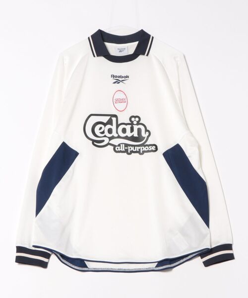 SEDAN ALL-PURPOSE（セダンオールパーパス）の「SEDAN ALL-PURPOSE | Reebok 長袖ゲームシャツ MEN（Tシャツ/カットソー・メンズ・レッド/オフホワイト・M/XL/L）」の2枚目の写真