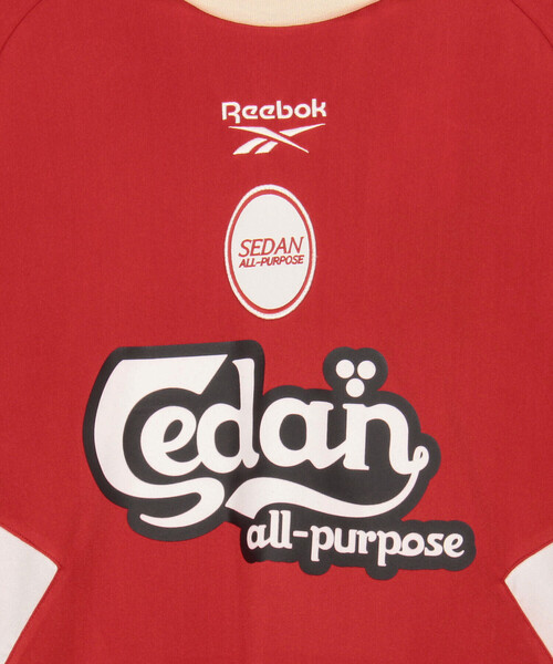 SEDAN ALL-PURPOSE（セダンオールパーパス）の「SEDAN ALL-PURPOSE | Reebok 長袖ゲームシャツ MEN（Tシャツ/カットソー・メンズ・レッド/オフホワイト・M/XL/L）」の10枚目の写真