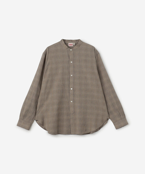 Bshop（ビショップ）の「INDIA INDUSTRY | ファインラインチェック バンドカラーシャツ MEN（シャツ/ブラウス・メンズ・ベージュ系その他/グレー系その他・4/3）」の2枚目の写真