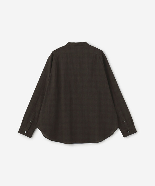 Bshop（ビショップ）の「INDIA INDUSTRY | ファインラインチェック バンドカラーシャツ MEN（シャツ/ブラウス・メンズ・ベージュ系その他/グレー系その他・4/3）」の4枚目の写真