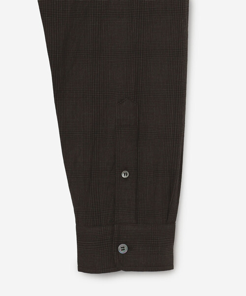 Bshop（ビショップ）の「INDIA INDUSTRY | ファインラインチェック バンドカラーシャツ MEN（シャツ/ブラウス・メンズ・ベージュ系その他/グレー系その他・4/3）」の6枚目の写真