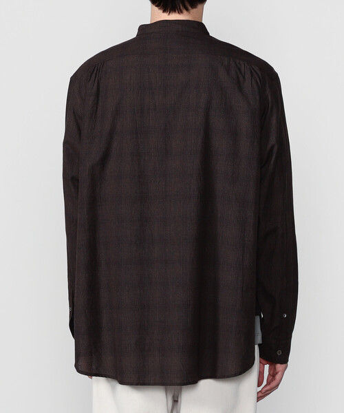 Bshop（ビショップ）の「INDIA INDUSTRY | ファインラインチェック バンドカラーシャツ MEN（シャツ/ブラウス・メンズ・ベージュ系その他/グレー系その他・4/3）」の10枚目の写真