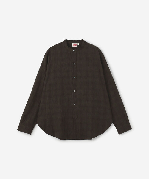 Bshop（ビショップ）の「INDIA INDUSTRY | ファインラインチェック バンドカラーシャツ MEN（シャツ/ブラウス・メンズ・ベージュ系その他/グレー系その他・4/3）」の14枚目の写真