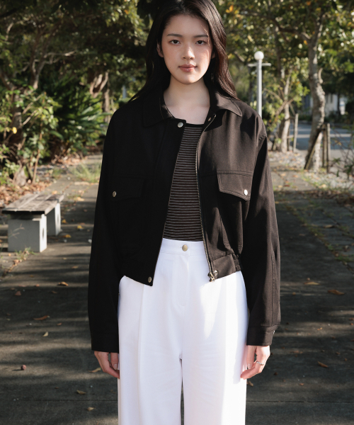 DEHEVE（デヘヴェ）の「Pocket Cotton Jumper [Black]（その他アウター・レディース・ブラック・FREE）」の2枚目の写真